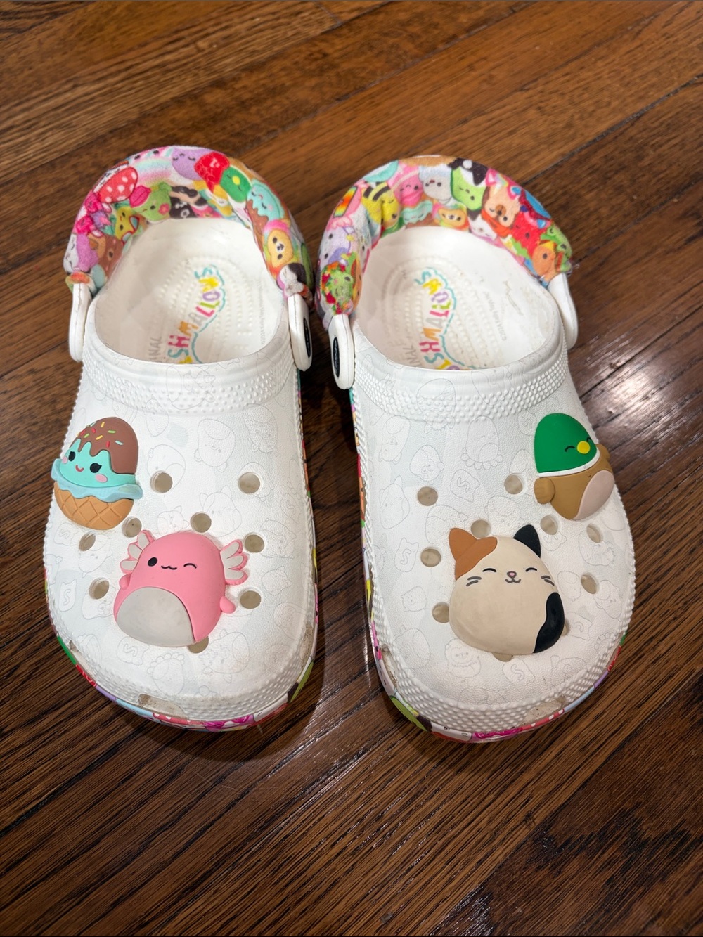 Squishmallows Kids Crocs with Multicolor Strap and Cute Charms